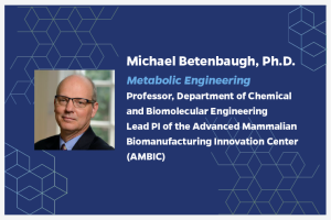 Michael Betenbaugh, Ph.D. Metabolic Engineering Professor, Department of Chemical and Biomolecular Engineering Lead PI of the Advanced Mammalian Biomanufacturing Innovation Center (AMBIC)