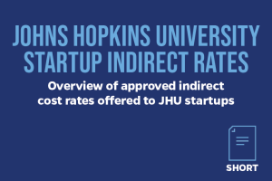 JOHNS HOPKINS UNIVERSITY STARTUP INDIRECT RATES Overview of approved indirect cost rates offered to JHU startups