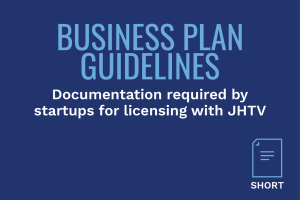 Business Plan Guidelines documentation required by startups for licensing with JHTV